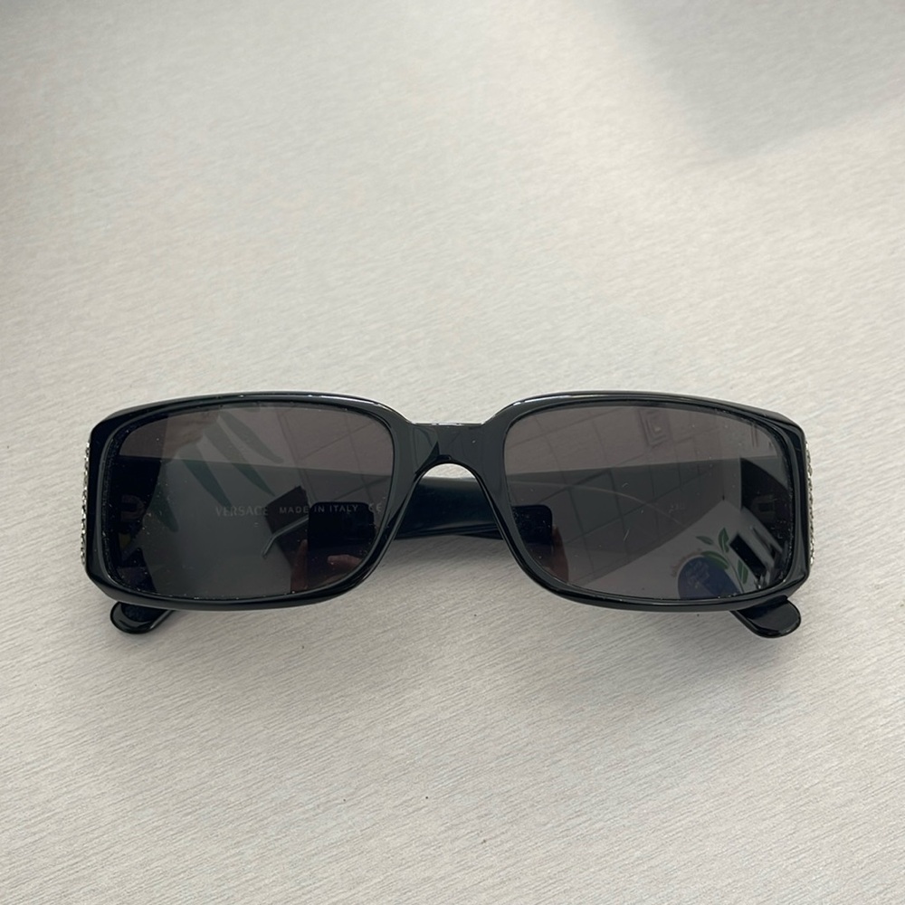 Versace sunglasses. Black with rhinestones. One size. With case - Picture 2 of 8